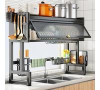 2Tier Over Sink Dish Drying RackSturdy Large Dish Drainer & SpaceSaving Kitchen Organizer for Countertop StorageDurable Adjustable Fits Most Sinks (29.5"x11.8"x31.5")