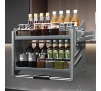 2Tier PullOut Cabinet Organizer SpaceSaving Kitchen Shelf for Spice Storage Adjustable Sliding Rack HighQuality 820x240x550mm One Color