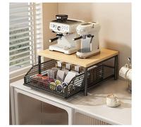 2Tier Rolling Microwave CartCoffee Machine Organizer Rack with Sliding Drawer Countertop Storage for Kitchen & Office SpaceSaving Appliance Holder