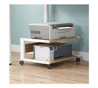 2Tier Rolling Printer StandMobile Copier Shelf for Home Office Under Desk Printer Rack Adjustable Height Sturdy Storage Solution for Printers & Office Supplies