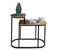 2Tier Side Table Modern Sofa Side Coffee table Rustic Oak Finish