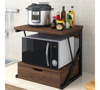 2Tier Wooden Microwave nd with Der Kitchen Sto Rack for Home Office Printer & Microwave SpaceSaving Shelf & Design