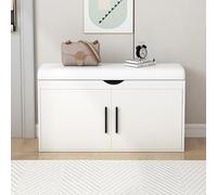 2Tier Wooden Shoe Rack OrganizerStylish Shoe Cabinet with Hinged Lid for Entryway & Living Room Storage SpaceSaving Design for Easy Access & ClutterFree Home