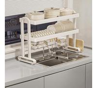 2TierDish Drainer 33in 304 Stainless Steel KitchenCream ColorRack for Efficient Drying and s