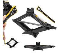 2Ton Car Lifting Scissor Jack with Ratchet, Universal Heavy Duty Steel Scissor Jack, Lifting Height 11-39CM Car Lift Jacks, Suitable for Cars and SUV Universal Cars Emergency Kit, Black