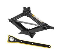 2Ton Car Scissor Jack with Lug Wrench, 4.3"-15.4" Lifting Range, Heavy Duty Steel Scissor Lift Jack for Cars and SUV Universal Cars Emergency Kit and Car Tyre Repair Changing Tool, Black