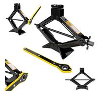 2Ton Universal Scissor Jack for Car with Ratchet, Portable Heavy Duty Thickened Steel Rustproof Car Jack Kit, Lifting Range:12.5-41cm, Labor-saving Car ScissorJack for Van SUV Car Emergency Kit, Black