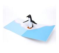 2ToTango 3D Pop Up Card Penguin Greeting Card Any Occasion - By 2ToTango - Whimsical Ice Scene, Envelope Included, Keepsake, Cute Penguin, Pop Up Display, Birthdays, Christmas, Animal Card, Paper Art