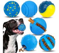 2TRUL Dog Balls 6 Pack, Puppy Toys for Small and Medium Dogs, Interactive Dog Fetch Ball, Squeaky Chew Toys for Teeth/Slow Feeder/IQ Training/Playing, Dog Toys to Keep them Busy