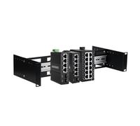 2U 19 inch Din Rail Chassis Bracket Depth Adjustable Rackmount Kit Aluminum Rack Mount Rack Rails for 35mm Din-Rail Mounted Device Ethernet Switch Media Converter Shelf