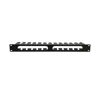 2U Rack Mount Cable Management Panel, 12 Slot Horizontal Rack Mount Cable Management Organizer with Anti Cutting Arc Slot, for 19 Inch Standard Equipment