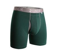 2UNDR Swing Shift Boxer for Men - Dark Green Performance Baselayer for Runners