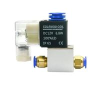 2V025-06/08 DC12V DC24V Ac220v AC110V AC24V Air Two-Position Two-Way Electromagnetic Valves Pneumatic Solenoid Valve(2V025-06 AC220V,with 6mm Fittings)