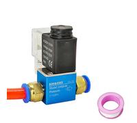 2V025-08 12V 24V 220V Pneumatic Electric Air Solenoid Valve 2 Position 2 Port 1/4" Normally Closed 6mm 8mm Hose Barb Connection(PC 10MM Fittings,AC 220V)