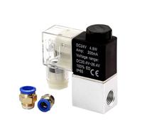 2V025-08 Normally Closed 12V 24V 220V 1/4" 2 Way 2 Position Air Solenoid Valve Pneumatic Control Valve(AC110V,With 10mm fittings)