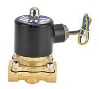 2W - 160-15 G1/2 in Brass Normally Closed Solenoid Valve, Direct Acting Diaphragm Electric Solenoid Valve for Water Air Gas with Manual Override, 5℃ to 80℃ Operating (DC24V)