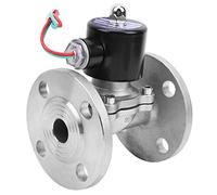 2W - 200-20BF Solenoid Valve, G3/4in Stainless Steel NC Direct Acting Solenoid Valve with Flange Connection for Water Gas Oil, High Pressure 1MPa 80℃ Compatible (DC24V)