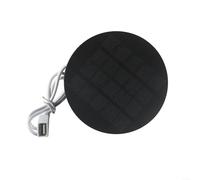 2W 5V Solar Panel Charger, Round Monocrystalline Silicon USB Outdoor Mobile Power Charger, High Conversion Rate 21.5% for Garden Lighting Solar Toys Small DC Batteries 110MM Diameter