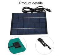 2W 6V Polycrystalline Solar Panel with Type-C Output and 1M Cable for Outdoor Garden Lights, Solar Water Pumps, Traffic Signals, Small S