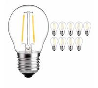 2W E27 LED Edison Light Bulbs Filament Warm White 2700k Equivalent AC 220V-240V Antique G45 E27 Screw Base LED Golfball Globe Non-Dimmable Vintage Glass Energy Saving Ball Pendant Light (10 pieces)