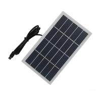 2W Polycrystalline Solar Charging Panel Type-C Output 5V 400mA 1.5M Cable Portable Charger for Phone Security Device Camping Travel Backup Power-Cell Supply