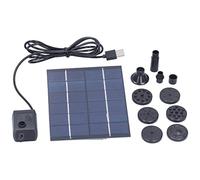 2W Solar Fountain Pump with Panel Kit, Outdoor Solar Pump, 4 Nozzles for, IP65 for Bird Baths, Gardens, Includes Solar Panel and Accessories