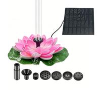 2W Solar Powered Floating Lotus Fountain Pump Kit, Mini Solar Water Fountain with Interchangeable Spray Nozzles, Floating Standing Pump for Bird Bath Pond Patio Garden Landscaping Decor
