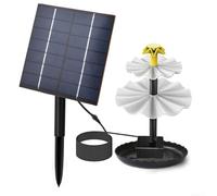 2W Solar Powered Split Fountain for Bird Bath, Outdoor Garden Pond Water Feature with 160L/H Flow and 60cm Spray Height, Black ABS Pump