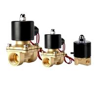 2W Solenoid Valve Normally Closed Brass DN6/8/10/15/20/25 1/4" 3/8" 1/2" 3/4" 1" 12V 220V 24V 110V Pneumatic Water Oil Helium Gas(2W400-40 DN40,AC220V)