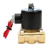 2W160-15 Normally Closed Solenoid Valve, Brass Casting Brass Female Thread 1/2in BSPP, Power On/Off Valve for Water, Oil, Air (2W-160-15 24V)