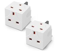 2Way 3 Pin Plug Adapter, 13A Power Splitter, 2Pack