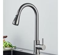 2Way Pull Out Kitchen Faucet 360° Rotating Single Handle Mixer Tap Hot & Cold Water Modern White Kitchen Sink Tap for Easy Use and Style