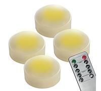 2WDECOR 4 Pack Halloween LED Pumpkin Lights with Remote and Timer White Color Flickering Battery Operated Decor Jack-O-Lantern Flameless Electric Candles for Pumpkin Home Outdoor Decorations