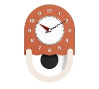 2WFYJNITP Decor Punch Free Clock Wall for Living Room, Stylish, Simple and Personalized Home Use, Suitable for Hotels, Bars, Restaurants Office(Orange)