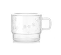 2WFYJNITP Everyday Use Clear Glass Coffee Mug with Handle Snowflake Milk Juice Cups Xmas Drinking Glasses, 250ml for Ice Tea