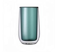 2WFYJNITP Everyday Use Double Wall Glass Tumbler, 9.5oz Colorful Borosilicate Highball Cups for Cold & Hot Drinks for Ice Tea(Green)