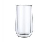 2WFYJNITP Everyday Use Double Wall Glass Tumbler, 9.5oz Colorful Borosilicate Highball Cups for Cold & Hot Drinks for Ice Tea(Clear)