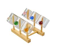 2WFYJNITP Everyday Use Set of 6 Clear Glass Cups with Holder, 90ml Borosilicate Tea with Colorful Ball Handle for Ice Tea