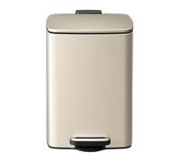 2WFYJNITP Kitchen Bin 20/30 Liter Brushed Stainless Steel Trash Can, Square Pedal Recycle Bin with Lid and Inner Buckets, Hands-Free Step Garbage for Home Office Garbage Can(Cream White,20L)
