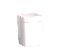 2WFYJNITP Kitchen Bin Household Trash Can With Push Button Pop Up Lid For Bathrooms Living Rooms And Kitchens Square Garbage Can(White)