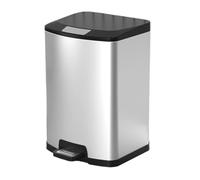 2WFYJNITP Kitchen Bin Stainless Steel Step Trash Can with Lid, Soft-Close Kitchen Garbage Bin with Foot Pedal, Handle and Removable Inner Bucket, 7/10/13/18 Liter Garbage Can(White,18L)