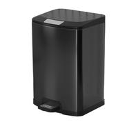 2WFYJNITP Kitchen Bin Stainless Steel Step Trash Can with Lid, Soft-Close Kitchen Garbage Bin with Foot Pedal, Handle and Removable Inner Bucket, 7/10/13/18 Liter Garbage Can(Black,7L)