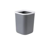 2WFYJNITP Kitchen Bin Trash Can, Plastic, Square Without Lid with Pressure Ring for Home Kitchen Office Waste Paper Bin Large/Small Black/Gray/Pink Garbage Can(Gris,Large)