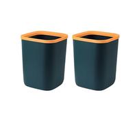 2WFYJNITP Kitchen Bin Trash Can, Plastic, Square Without Lid with Pressure Ring for Home Kitchen Office Waste Paper Bin Large/small Black/gray/pink Pack of Two Garbage Can(Black,Small)