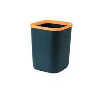 2WFYJNITP Kitchen Bin Trash Can, Plastic, Square Without Lid with Pressure Ring for Home Kitchen Office Waste Paper Bin Large/Small Black/Gray/Pink Garbage Can(Black,Large)