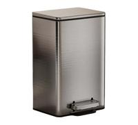 2WFYJNITP Kitchen Bin Trash Can with Lid, Stainless Steel Garbage with Foot Pedal, Soft Close Step with Inner Bucket for Home Office Commercial Garbage Can(Silver,15L)