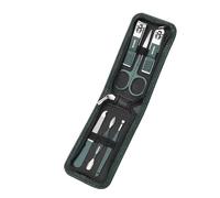 2WFYJNITP Tools Portable Luxury Manicure Sets, Pedicure Kits, Glossy Black, Nail Clippers, Personal Care Tools, Eyebrow Scissors, 6 Pcs Professional(Green)