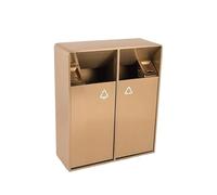 2WFYJNITP Trash Bin for Patio 38L/80L Indoor/Outdoor Wastebasket Double Bin Metal Ash Pillar, Modern Household Commercial Large Square with Ashtray(Medium)