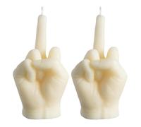 2White Scented Candle Set - Funny Middle Finger Candles for Quirky, Cool and Funky Bedroom Decor & Home Accessories, Novelty Gift (2-Pack)
