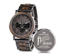 2win Engraved Wooden Watch for Boyfriend My Man Fiancé Husband Customized Personalized Wood Watches for Men Birthday Anniversary Personalized Watch, A-for Dad From Daughter, Modern